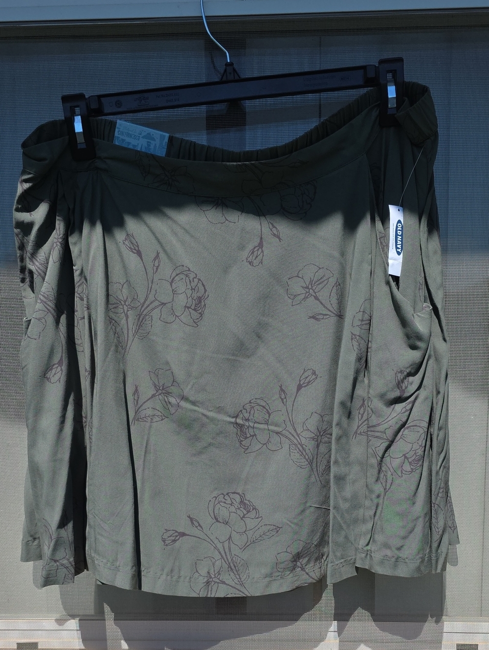 Old Navy Olive Green Floral Skirt